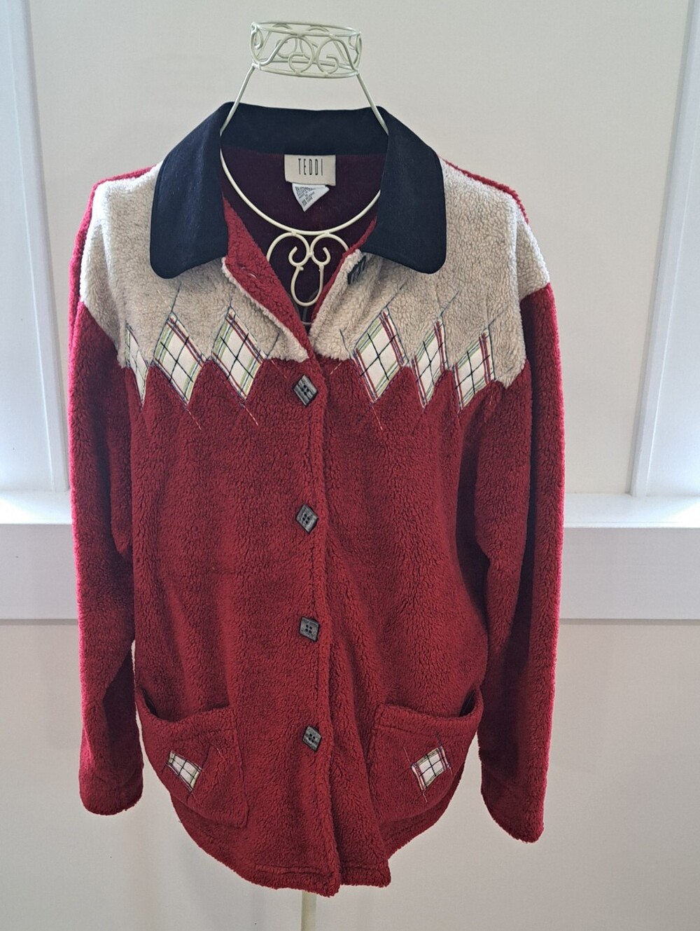 Vtg. Teddi Grannycore Teacher Roseanne 90s Mom Cottagecore Academia Shacket XL.